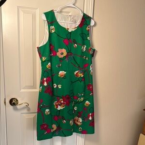 J. Crew Green Floral Dress